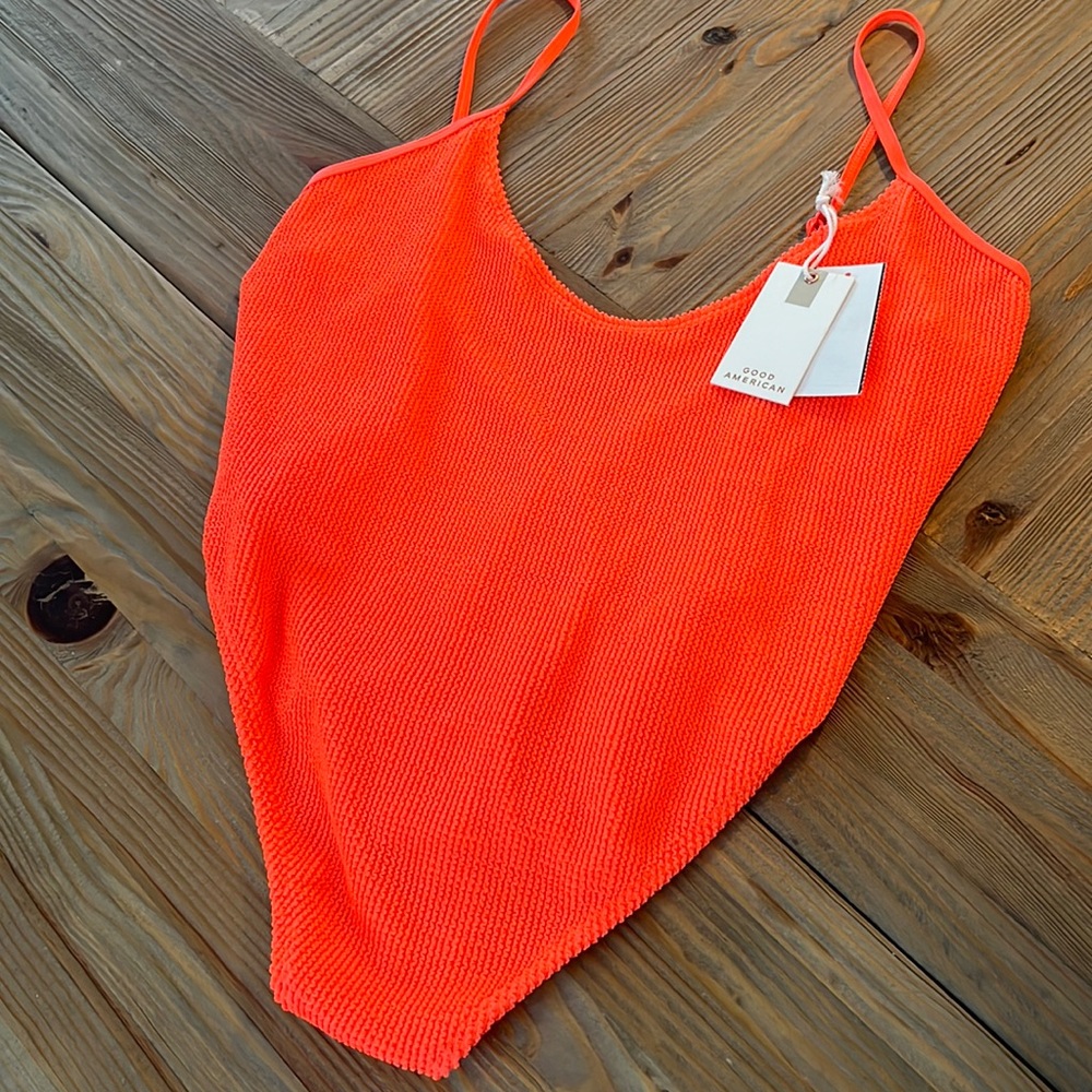 Good American New Hot Coral One piece Bathing Suit
